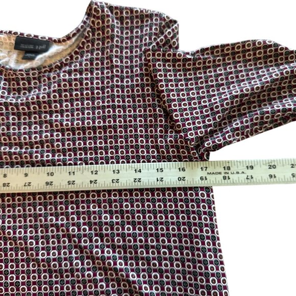 J. Jill Wearever Collection Burgundy Geometric Print Tunic Top Small Rayon Blend - Picture 5 of 6